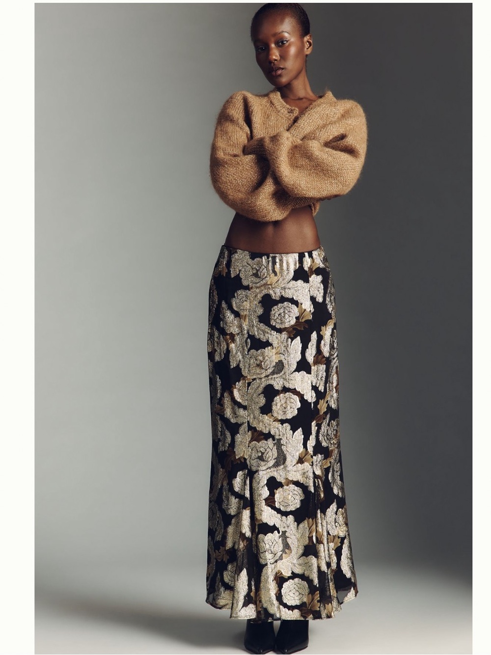 NWT Farm Rio Jacquard Lurex Slip Maxi Skirt, S - Picture 4 of 12